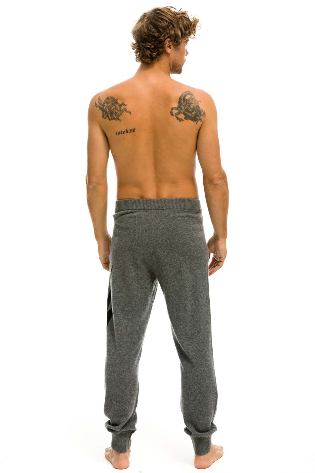 Retro MENS BOLT CASHMERE LIGHT SWEATER PANT - DEEP HEATHER BLACK BOLT