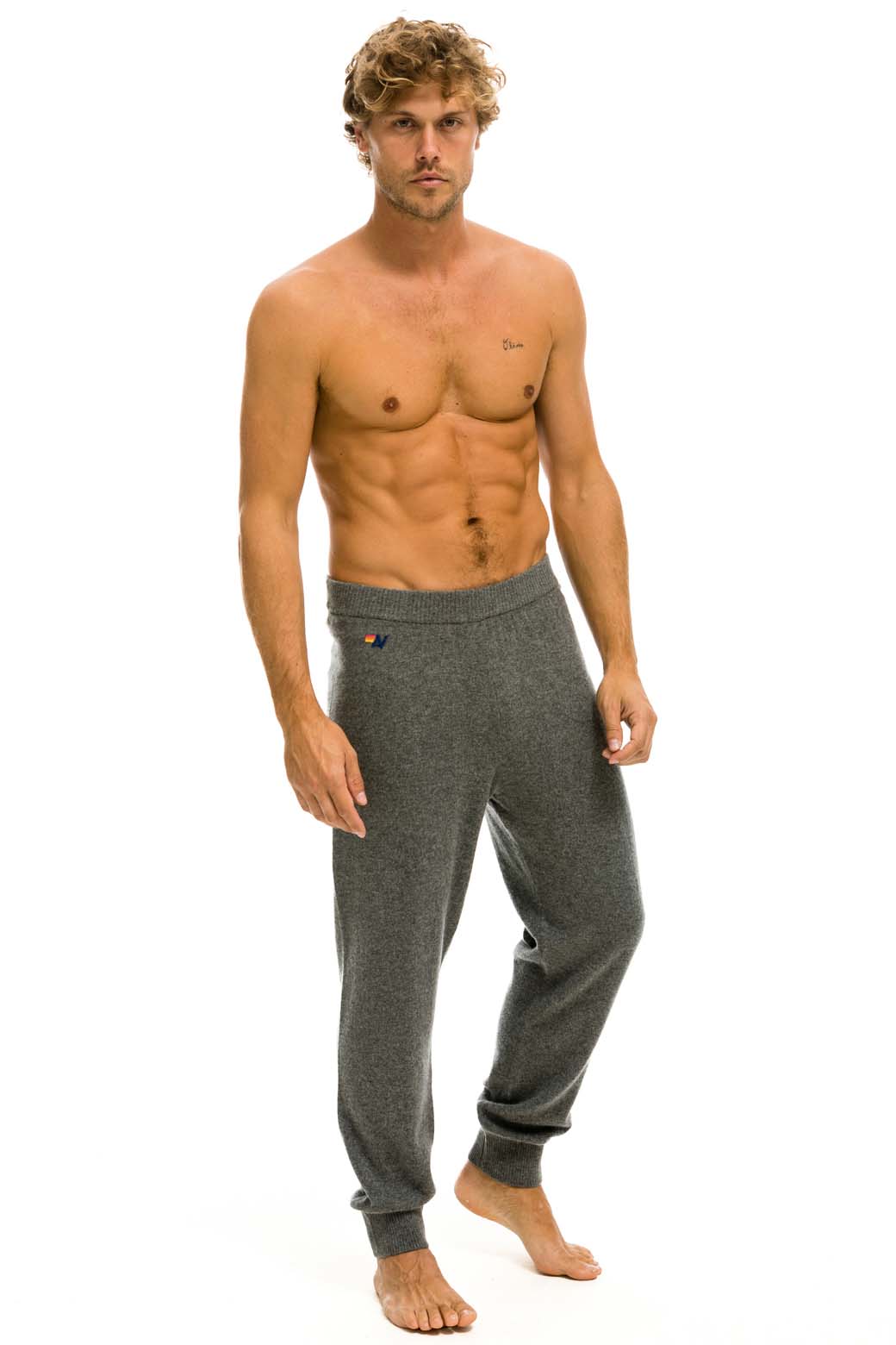 Retro MENS BOLT CASHMERE LIGHT SWEATER PANT - DEEP HEATHER BLACK BOLT