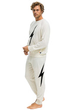 Retro MENS BOLT CASHMERE LIGHT SWEATER PANT - VINTAGE WHITE BLACK BOLT