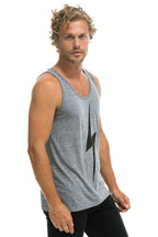 Retro MENS BOLT TANK - HEATHER GREY