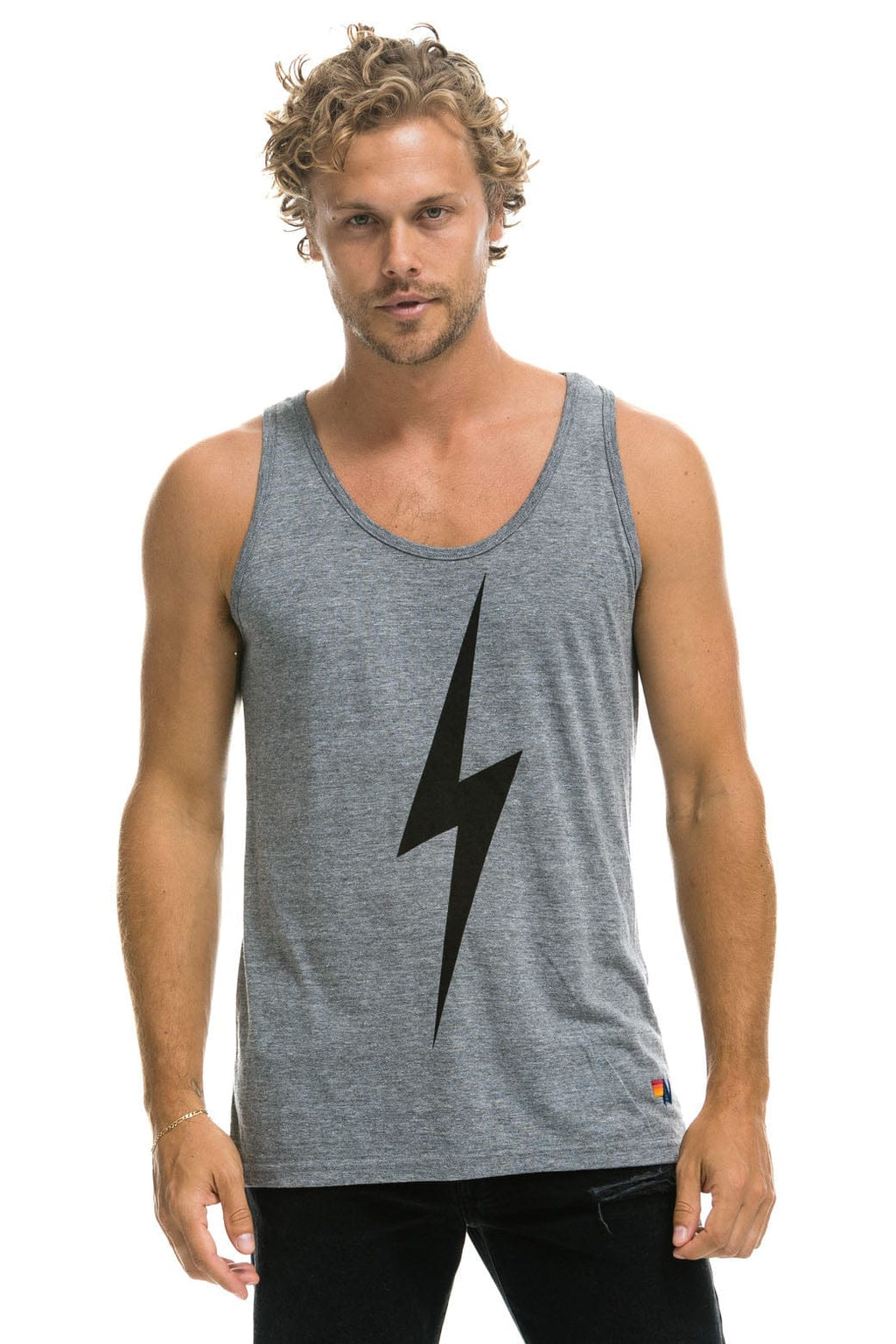 Retro MENS BOLT TANK - HEATHER GREY