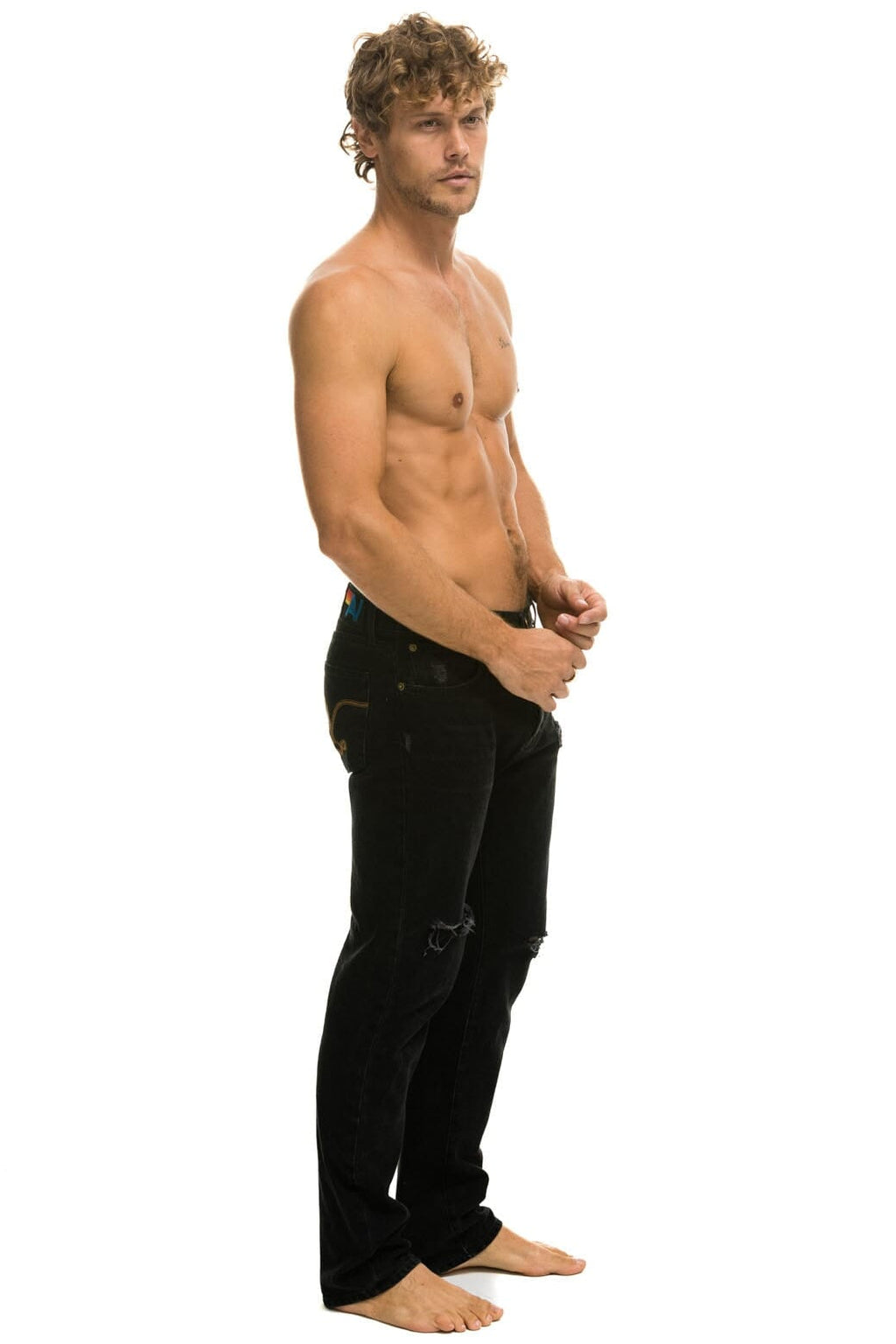 Retro MENS CLASSIC STRAIGHT LEG DENIM JEAN - VINTAGE BLACK