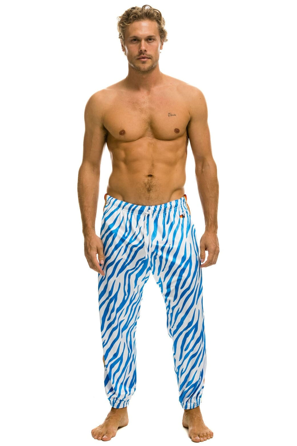 Retro CLASSIC VELVET SWEATPANTS - BLUE TIGER