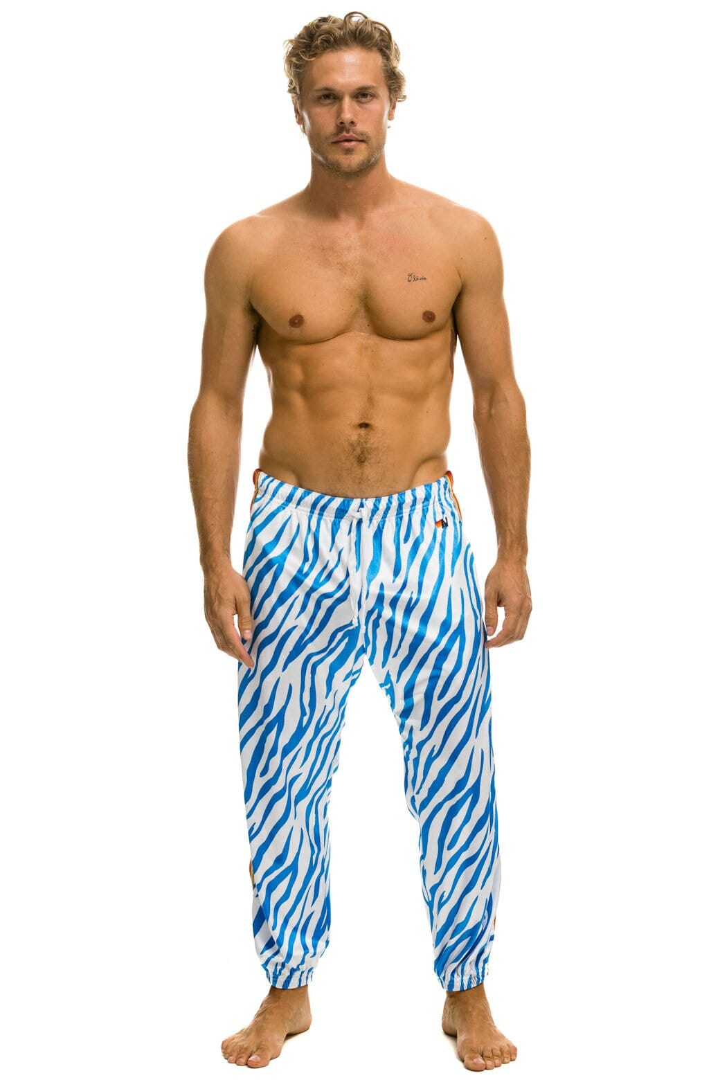Retro CLASSIC VELVET SWEATPANTS - BLUE TIGER