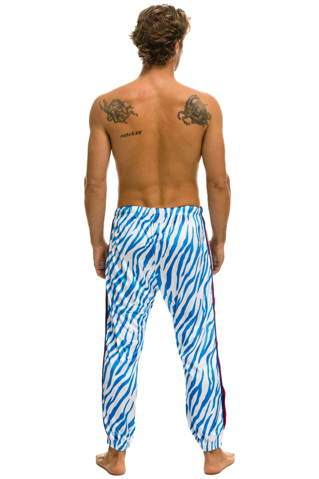 Retro CLASSIC VELVET SWEATPANTS - BLUE TIGER