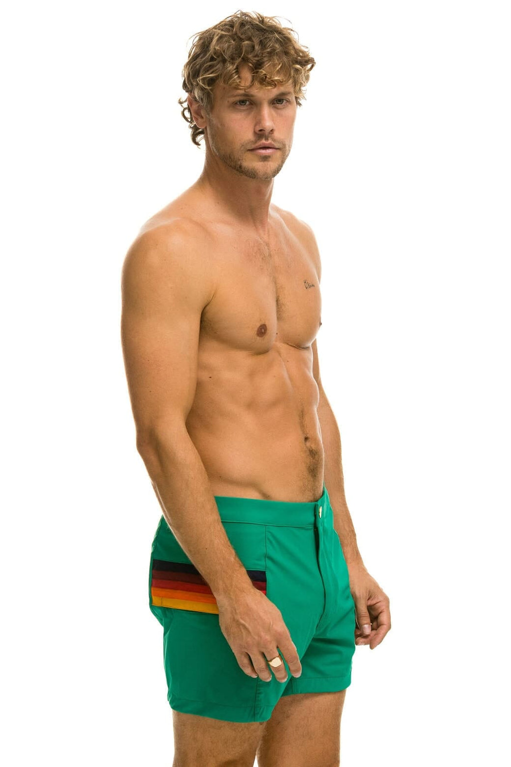Retro MENS HORIZONTAL 5 STRIPE FLEX SHORTS - AMAZON