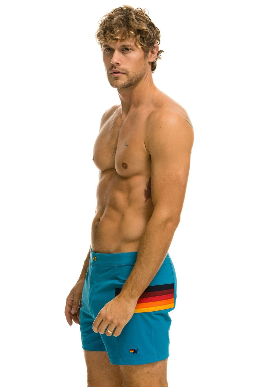 Retro MENS HORIZONTAL 5 STRIPE FLEX SHORTS - ANTIGUA