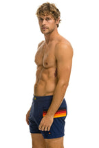 Retro MENS HORIZONTAL 5 STRIPE FLEX SHORTS - NAVY