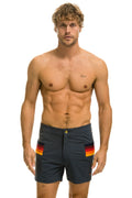 Retro MENS HORIZONTAL 5 STRIPE FLEX SHORTS - TITANIUM