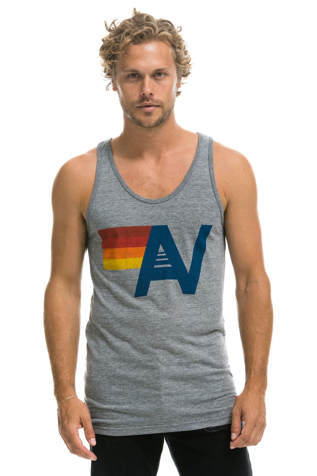 Retro MENS LOGO TANK - HEATHER GREY
