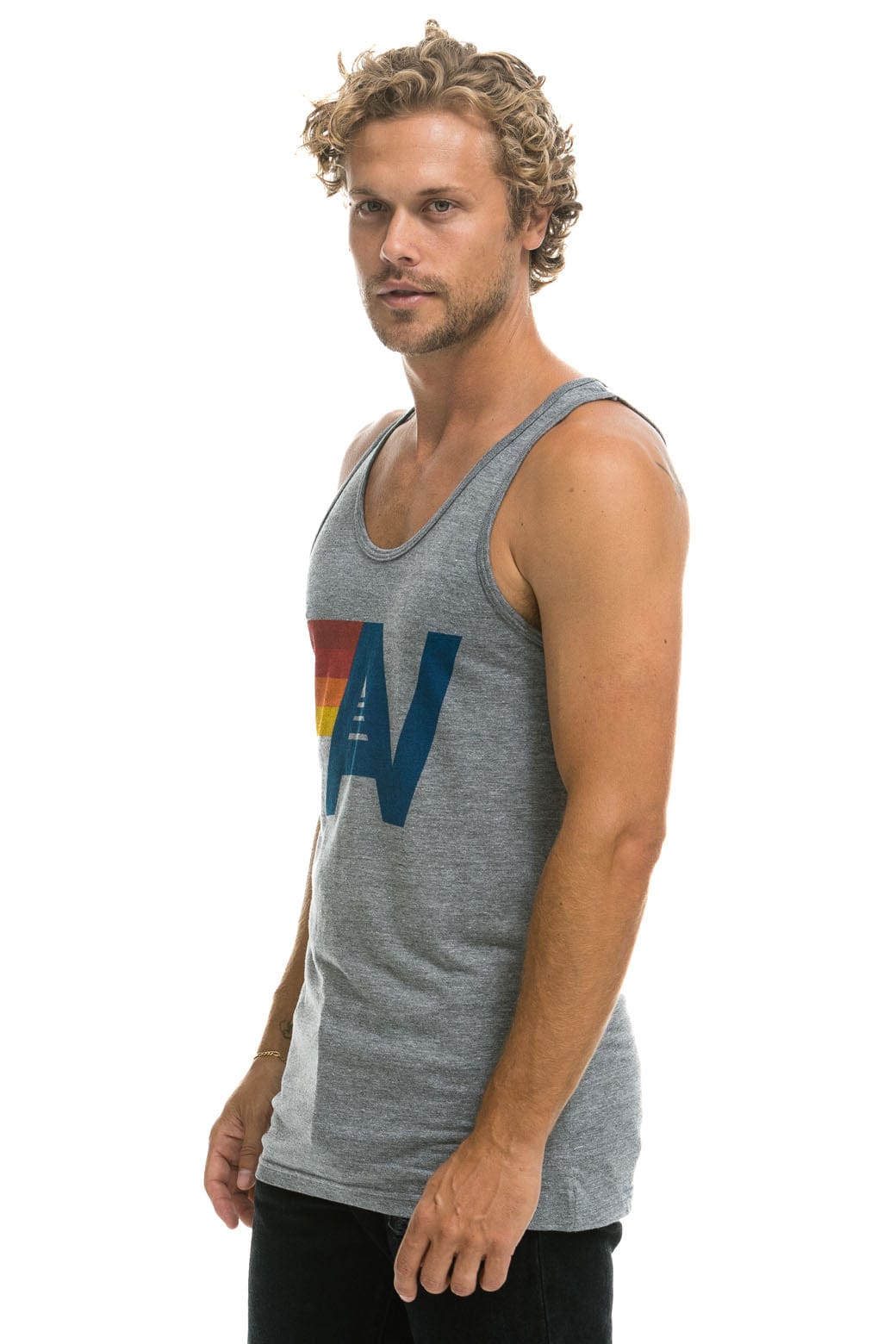 Retro MENS LOGO TANK - HEATHER GREY