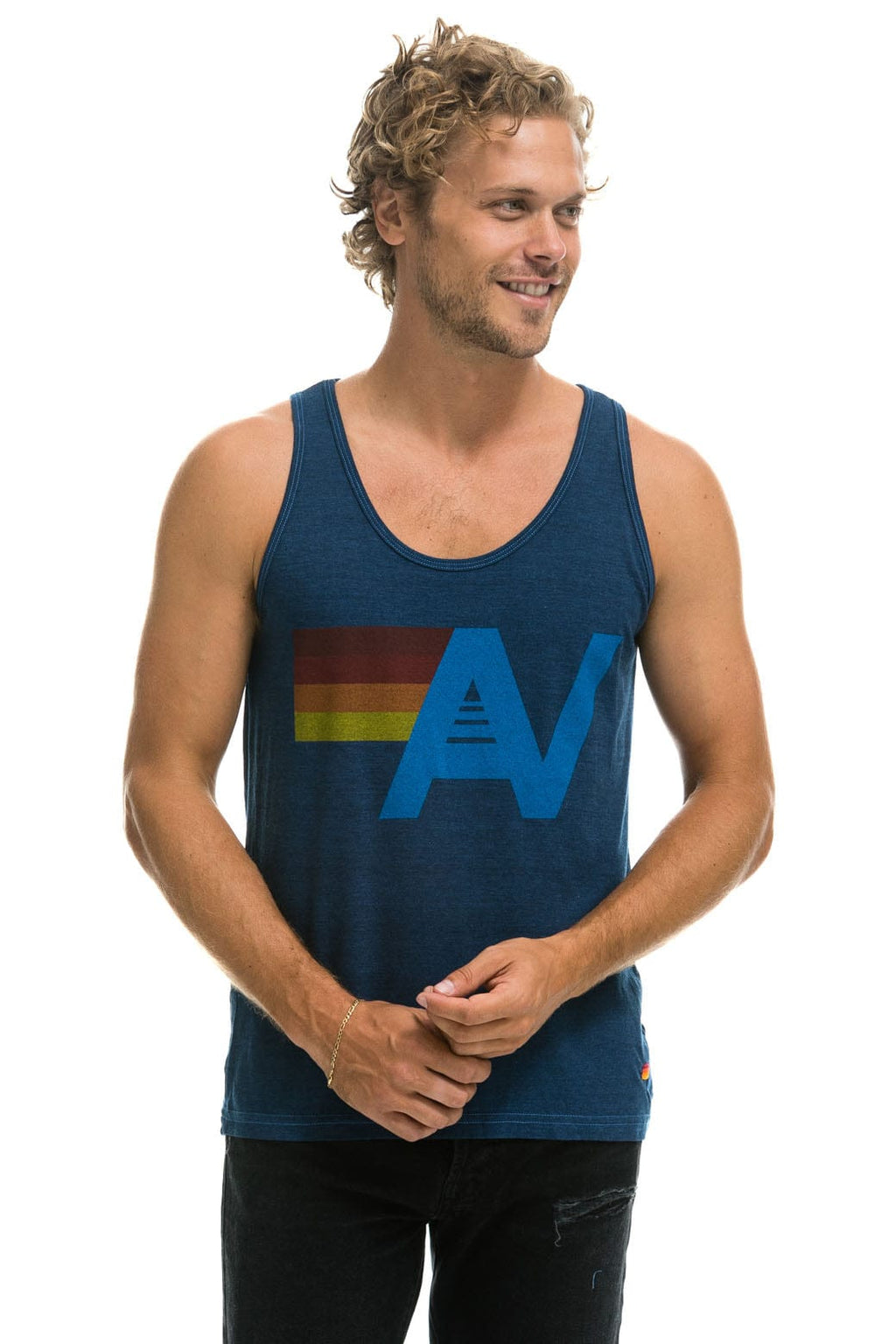 Retro MENS LOGO TANK - NAVY