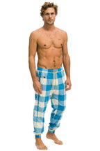 Retro UNISEX PLAID LODGE PANT - SKY PLAID