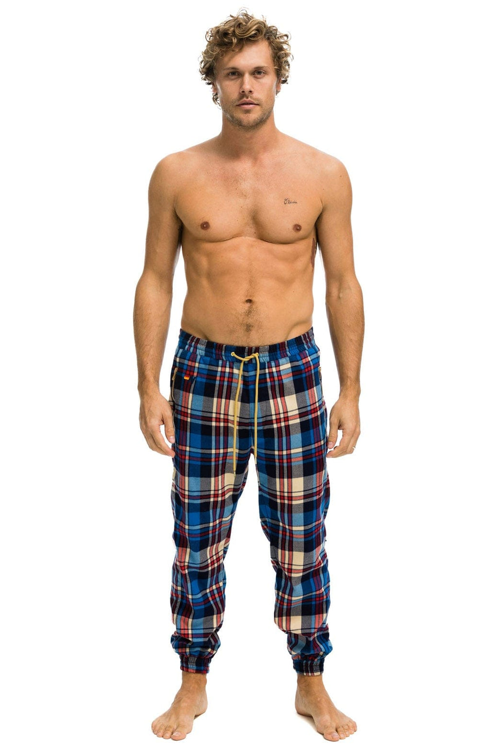 Retro UNISEX PLAID LODGE PANT - PATRIOT PLAID
