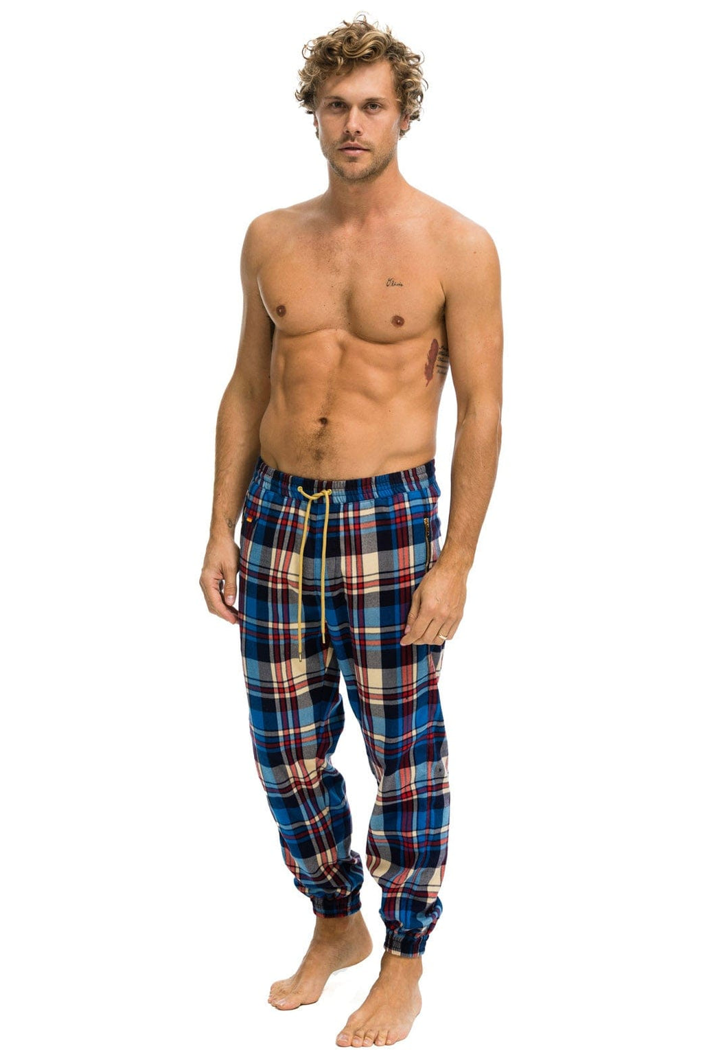 Retro UNISEX PLAID LODGE PANT - PATRIOT PLAID