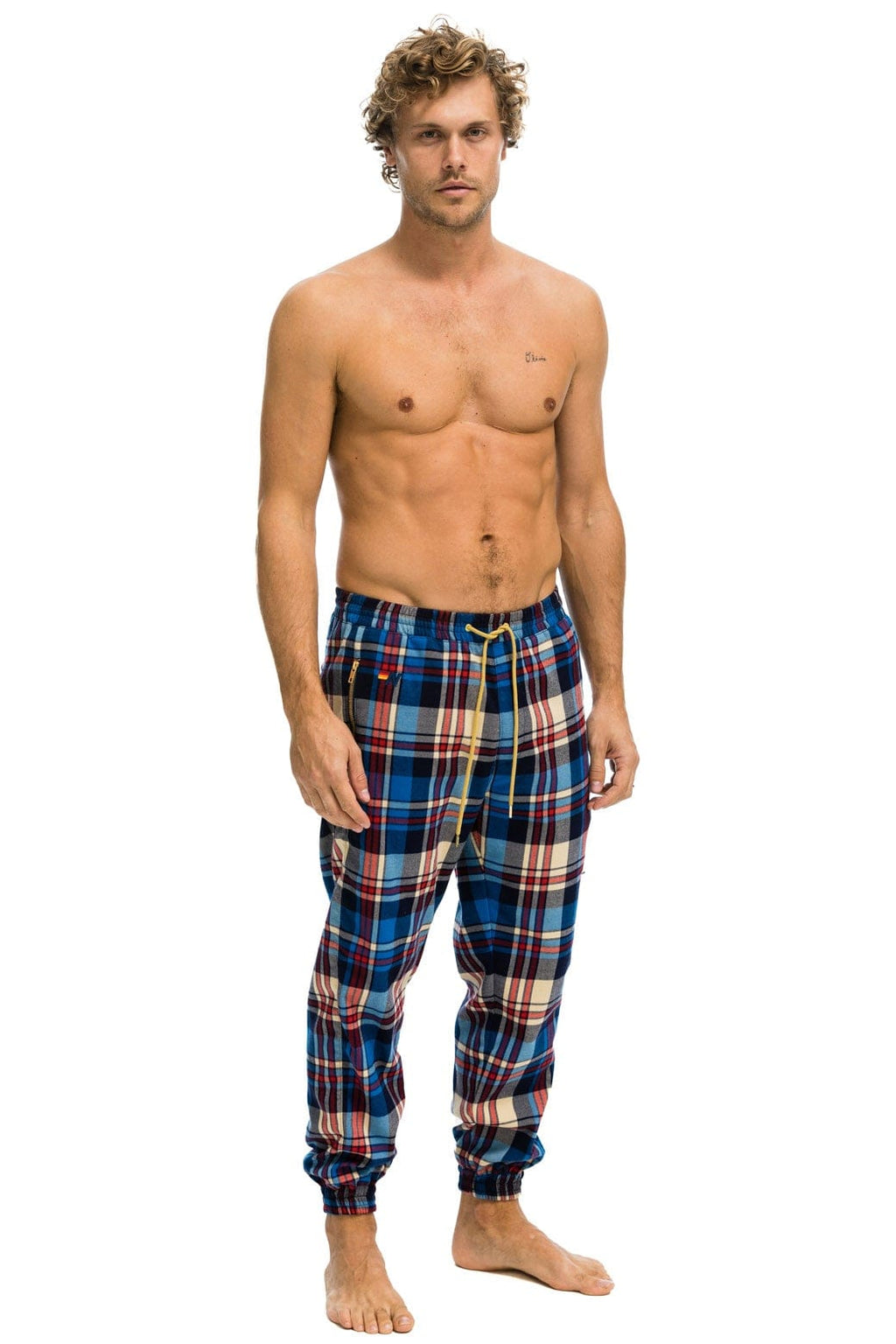 Retro UNISEX PLAID LODGE PANT - PATRIOT PLAID
