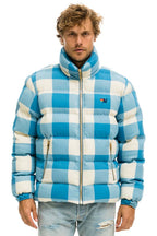 Retro UNISEX PLAID TRAVELER JACKET - SKY PLAID