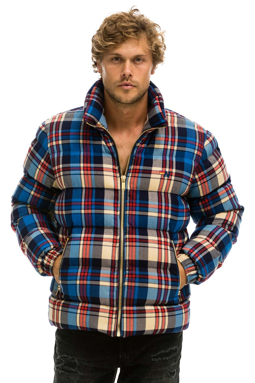 Retro UNISEX PLAID TRAVELER JACKET - PATRIOT PLAID