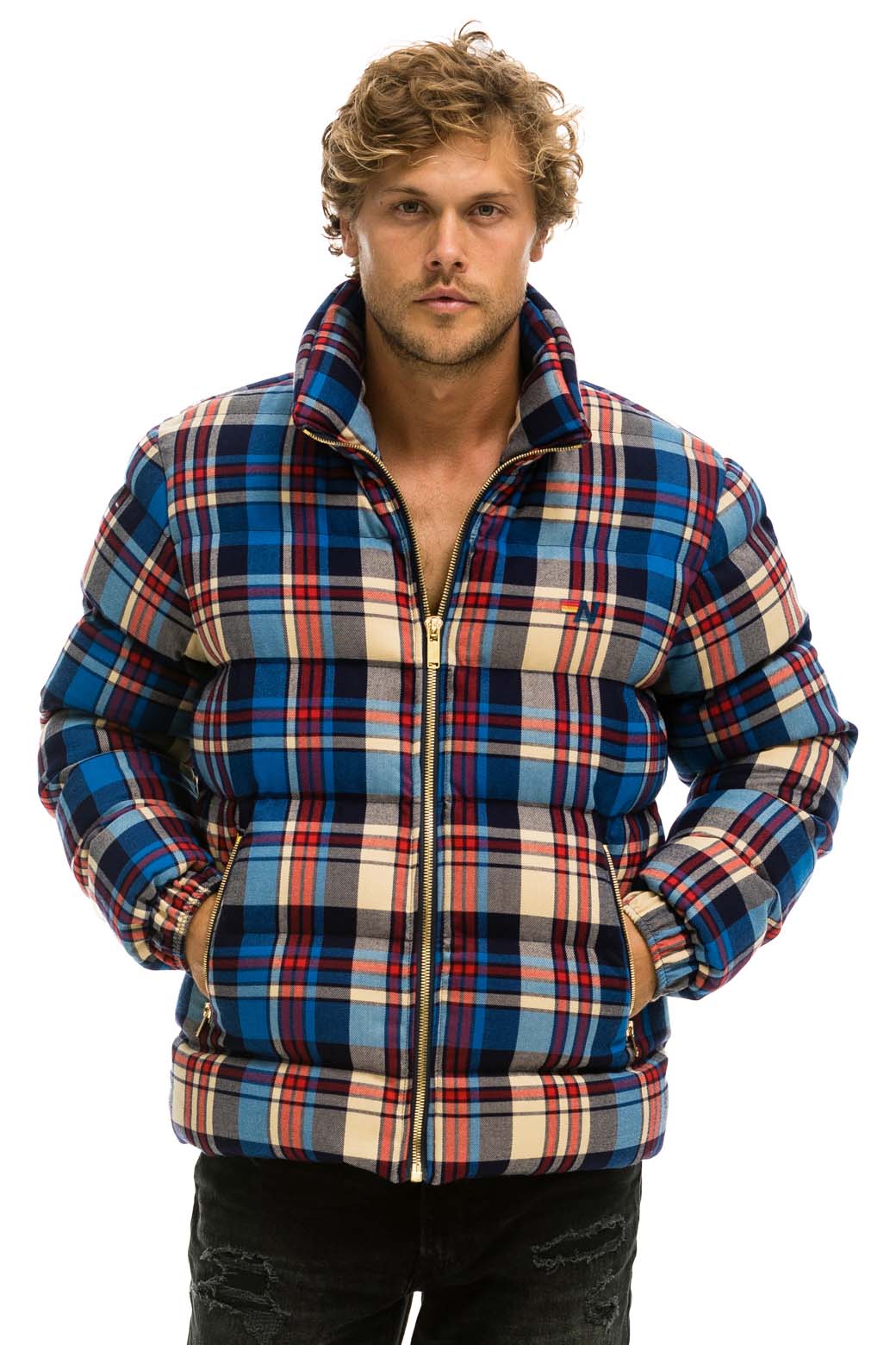 Retro UNISEX PLAID TRAVELER JACKET - PATRIOT PLAID