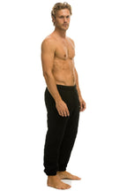 Retro QUILTED SWEATPANTS - BLACK