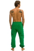 Retro QUILTED SWEATPANTS - KELLY GREEN