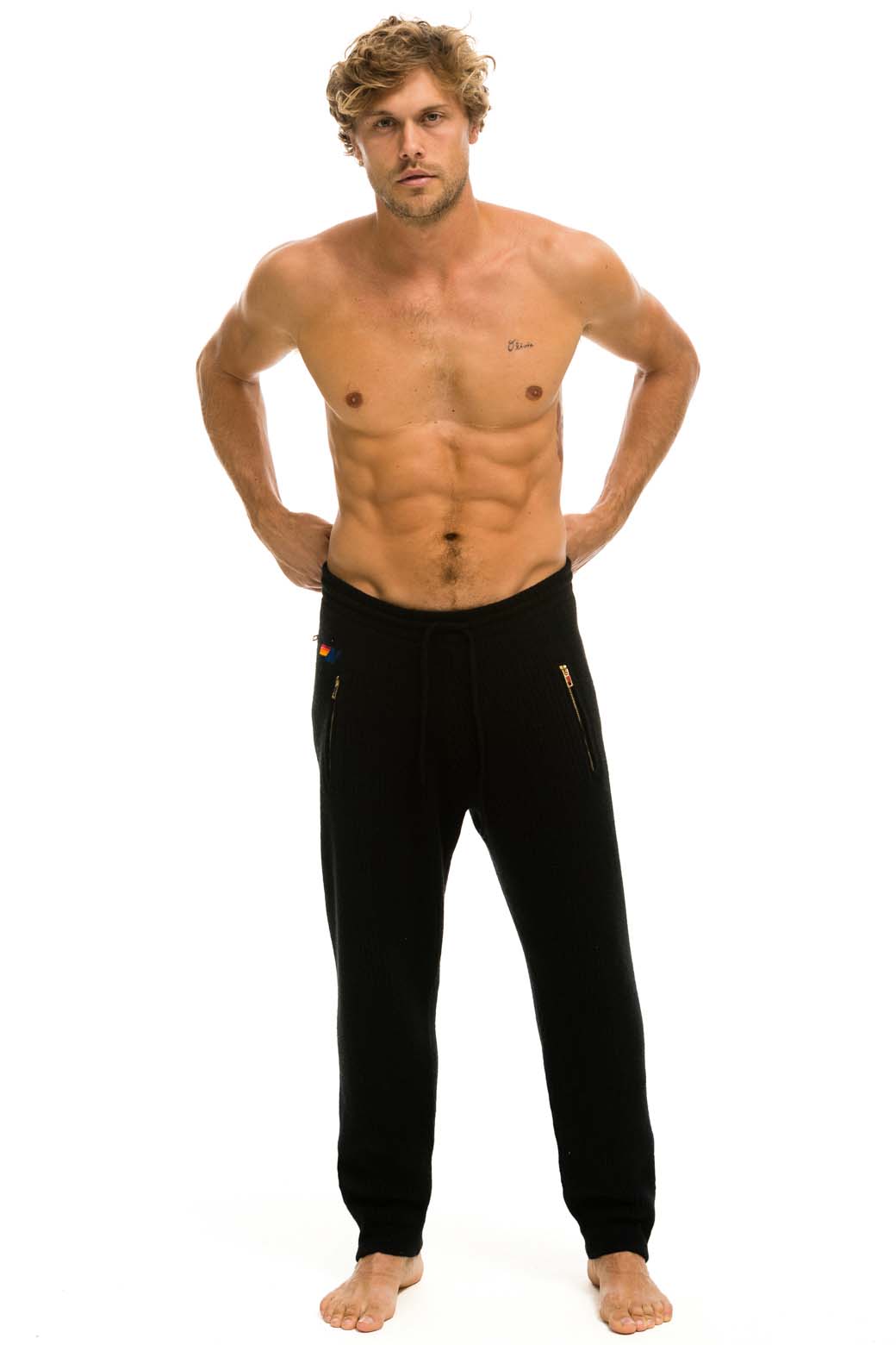 Retro MENS VINTAGE CABIN CASHMERE SWEATER PANT - BLACK