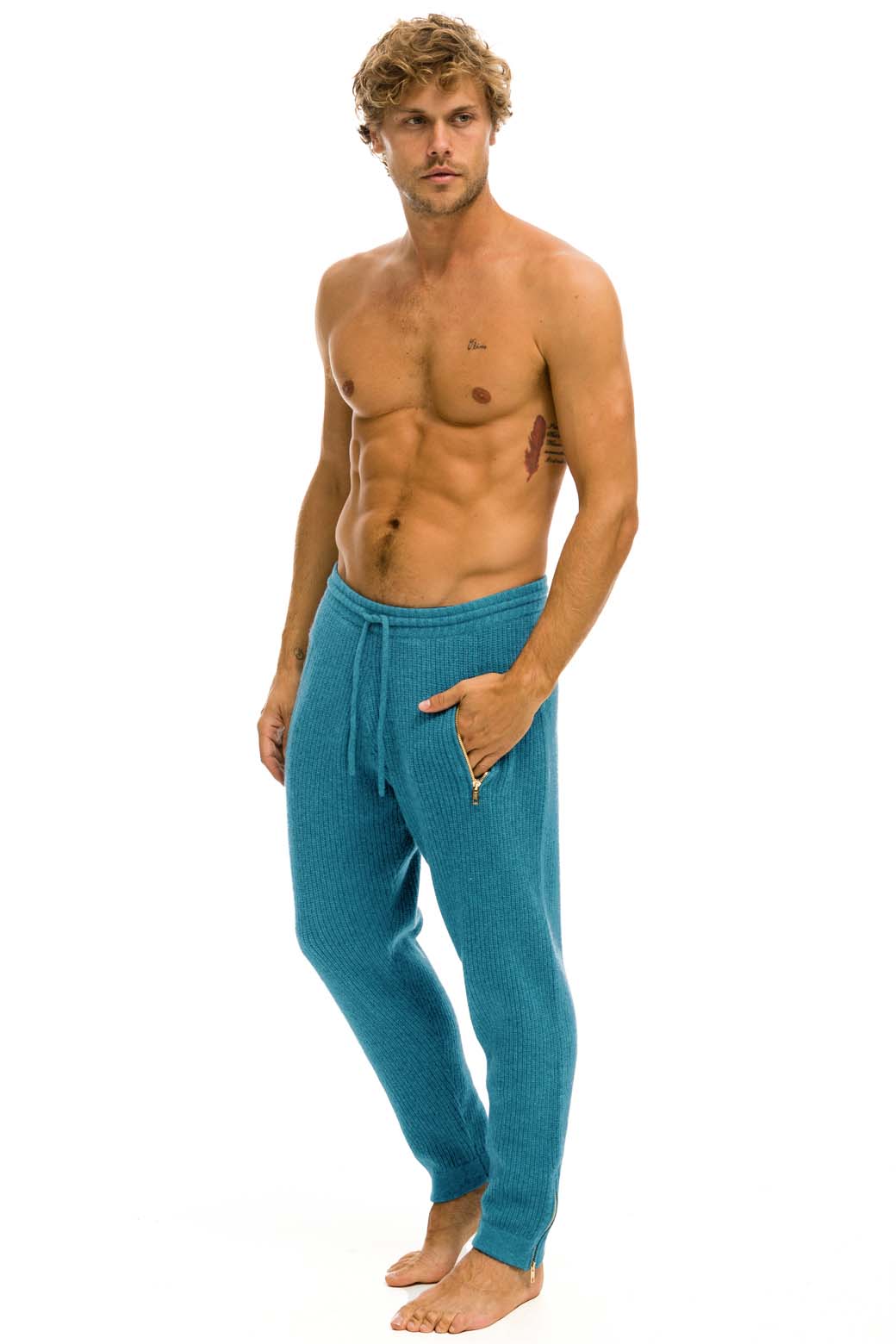 Retro MENS VINTAGE CABIN CASHMERE SWEATER PANT - COBALT