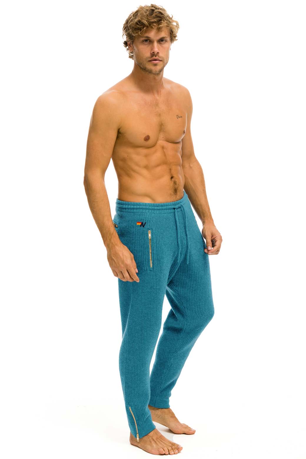 Retro MENS VINTAGE CABIN CASHMERE SWEATER PANT - COBALT