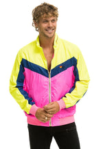 Retro MENS WINDBREAKER JACKET - NEON PINK