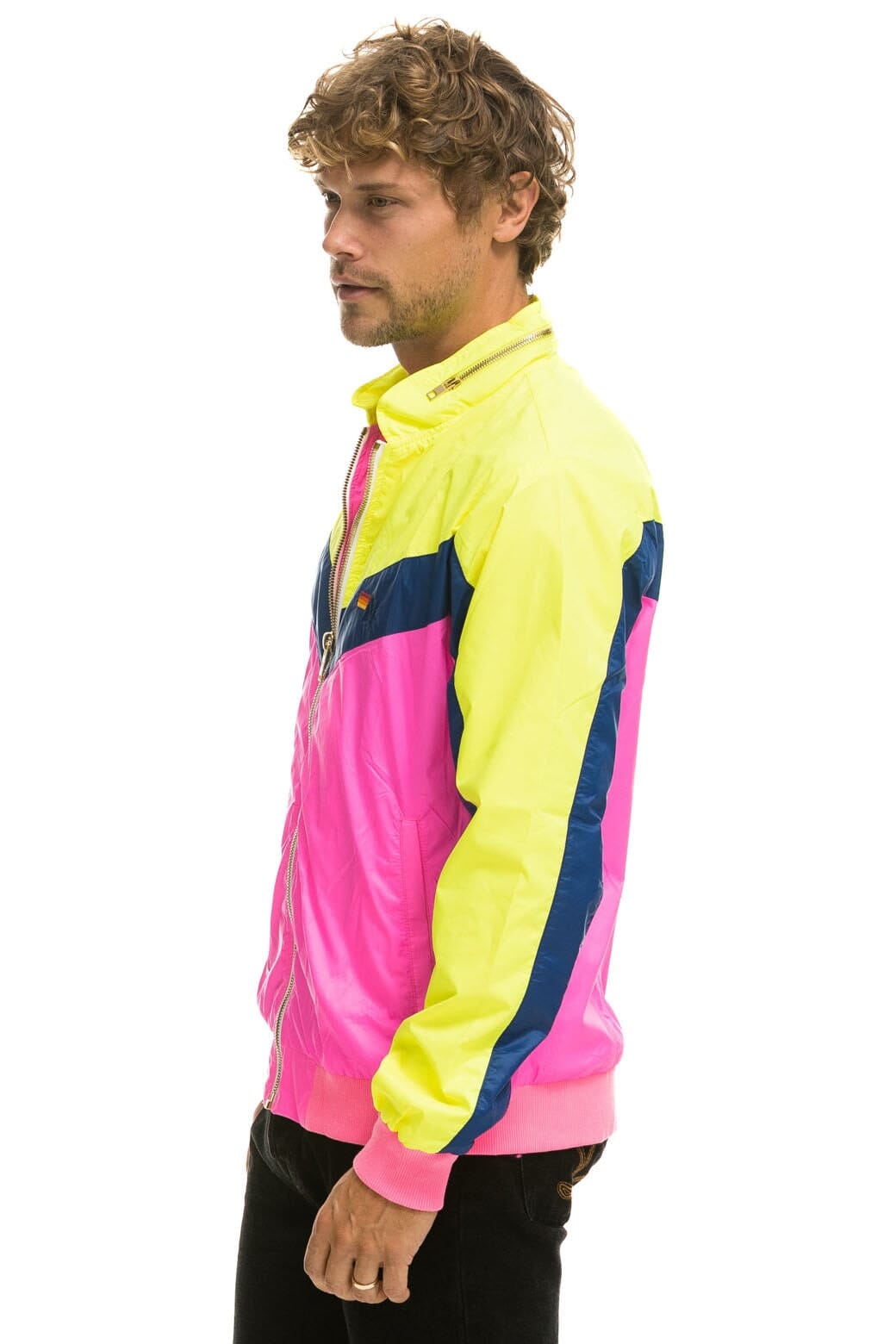 Retro MENS WINDBREAKER JACKET - NEON PINK