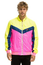 Retro MENS WINDBREAKER JACKET - NEON PINK