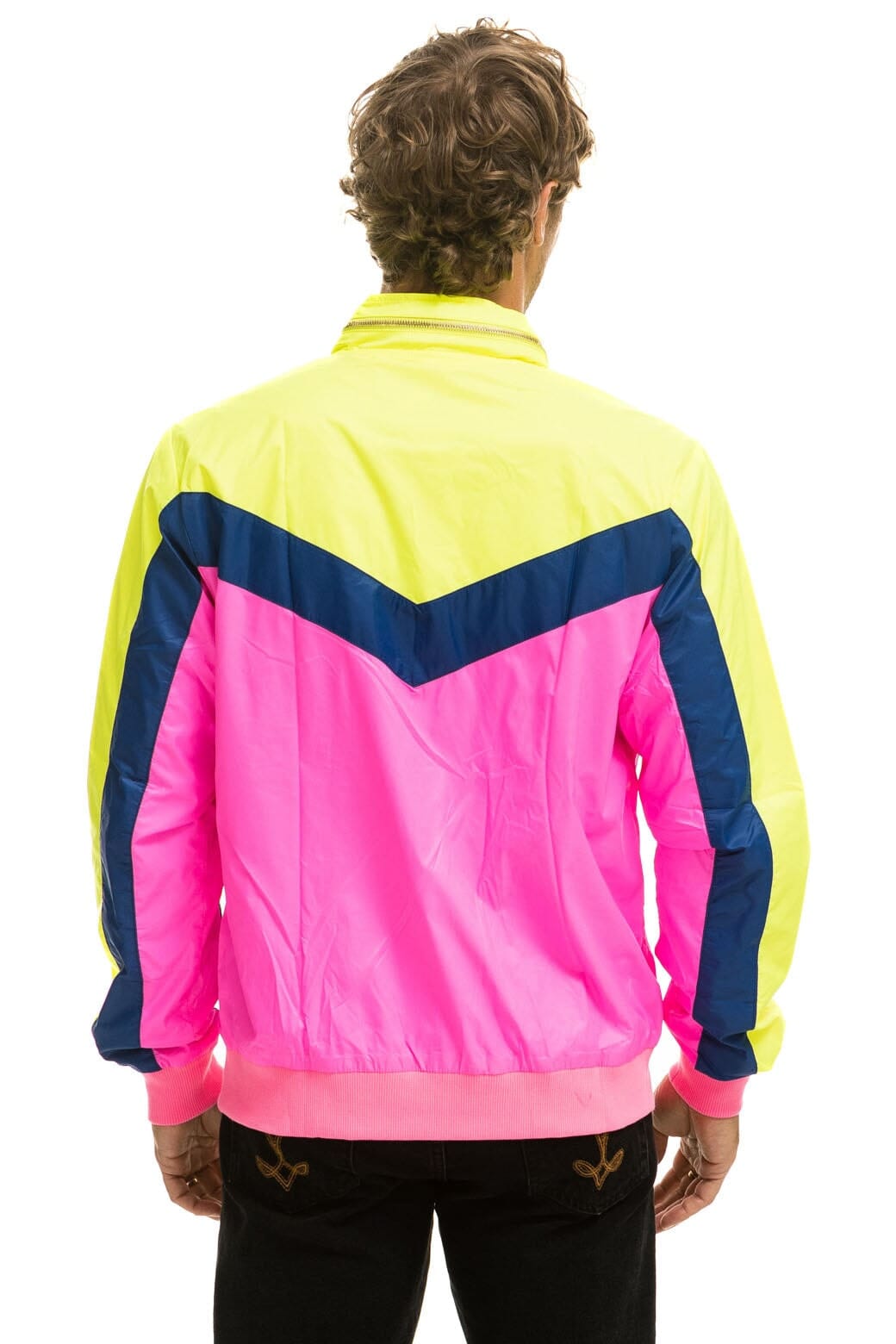 Retro MENS WINDBREAKER JACKET - NEON PINK
