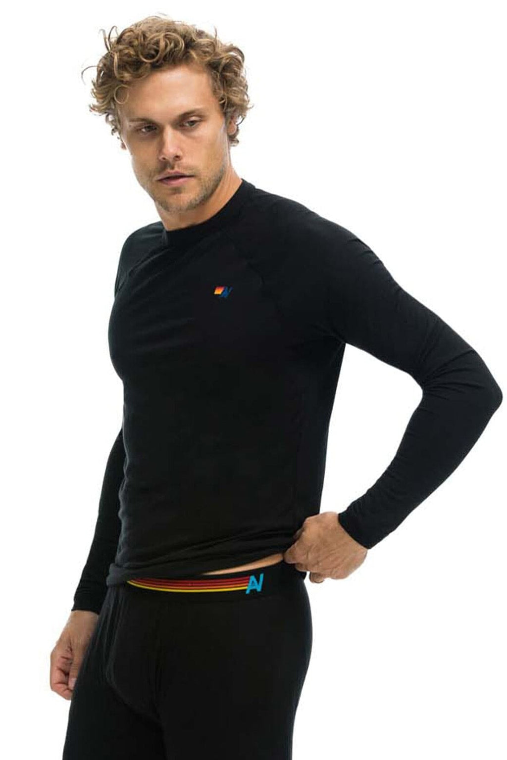 Retro MICRO MODAL BASE LAYER TOP - BLACK