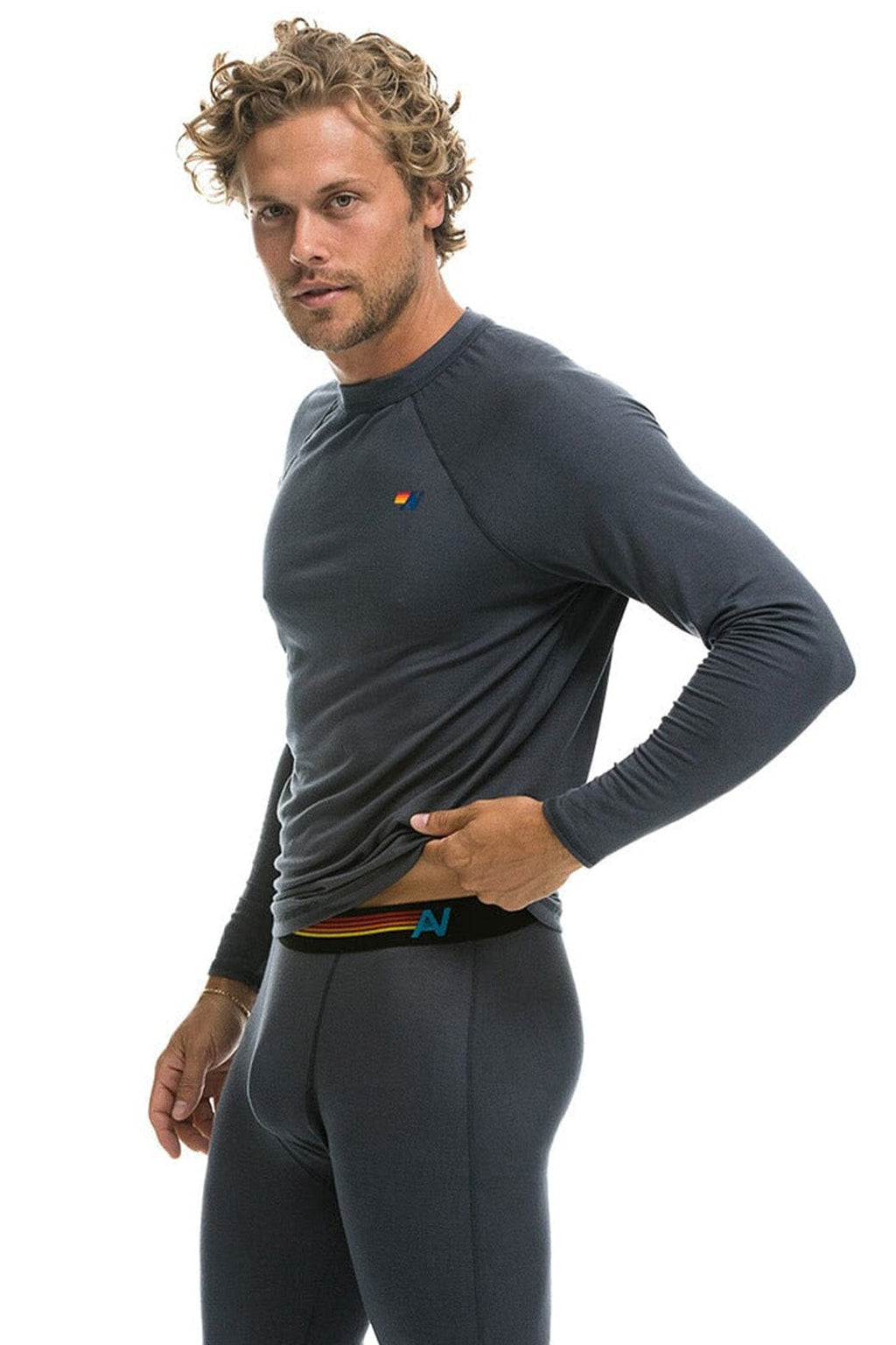 Retro MICRO MODAL BASE LAYER TOP - TITANIUM