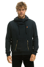 Retro NINJA PULLOVER HOODIE -CHARCOAL
