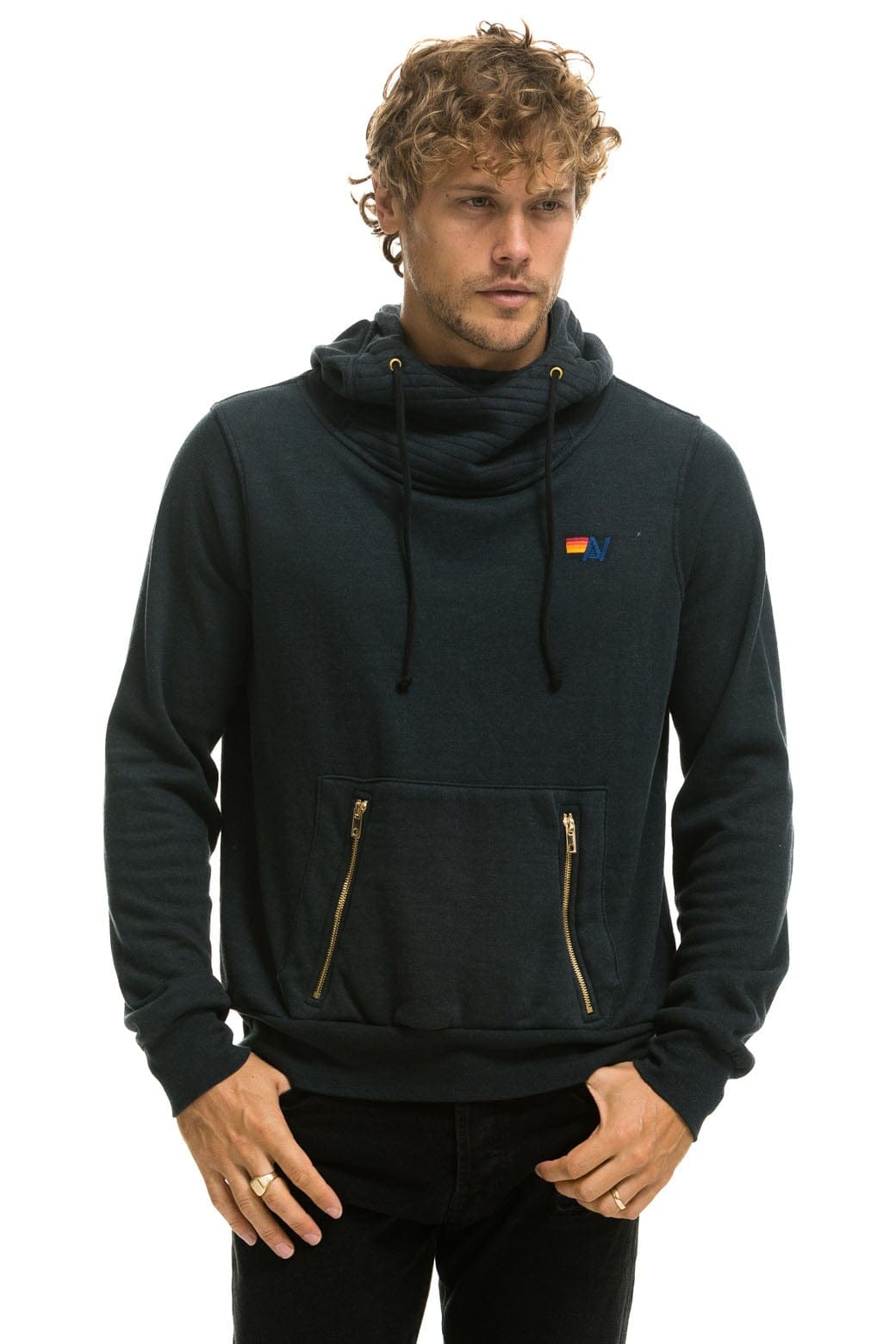 Retro NINJA PULLOVER HOODIE -CHARCOAL
