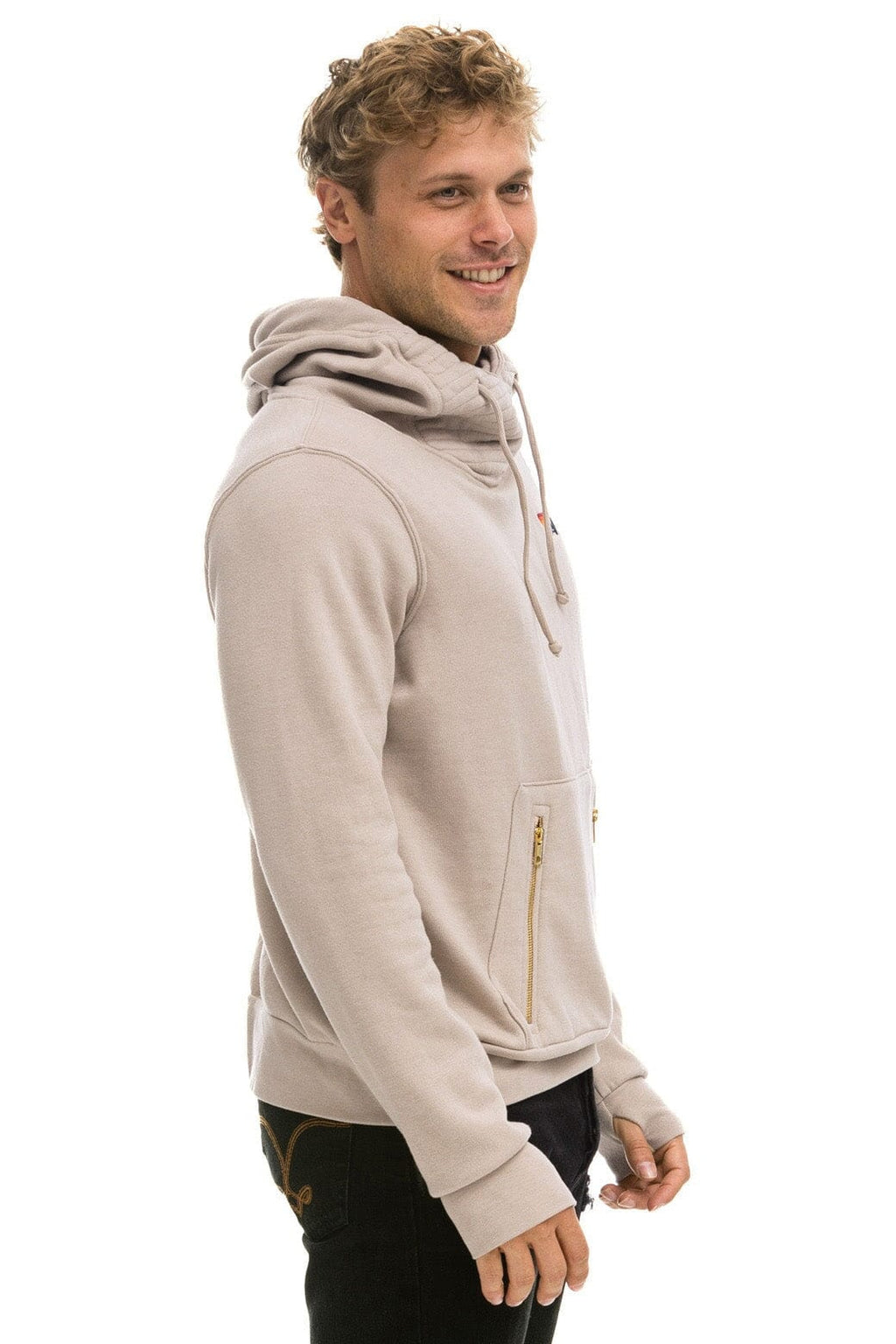 Retro NINJA PULLOVER HOODIE - SAND