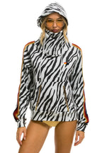 Retro NINJA PULLOVER HOODIE - ZEBRA