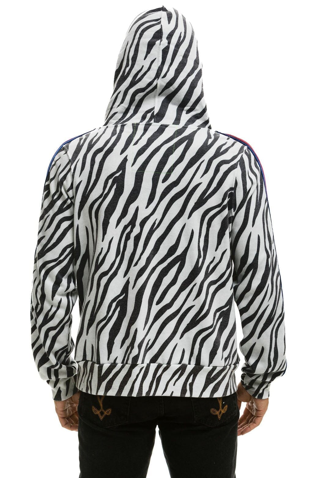 Retro NINJA PULLOVER HOODIE - ZEBRA