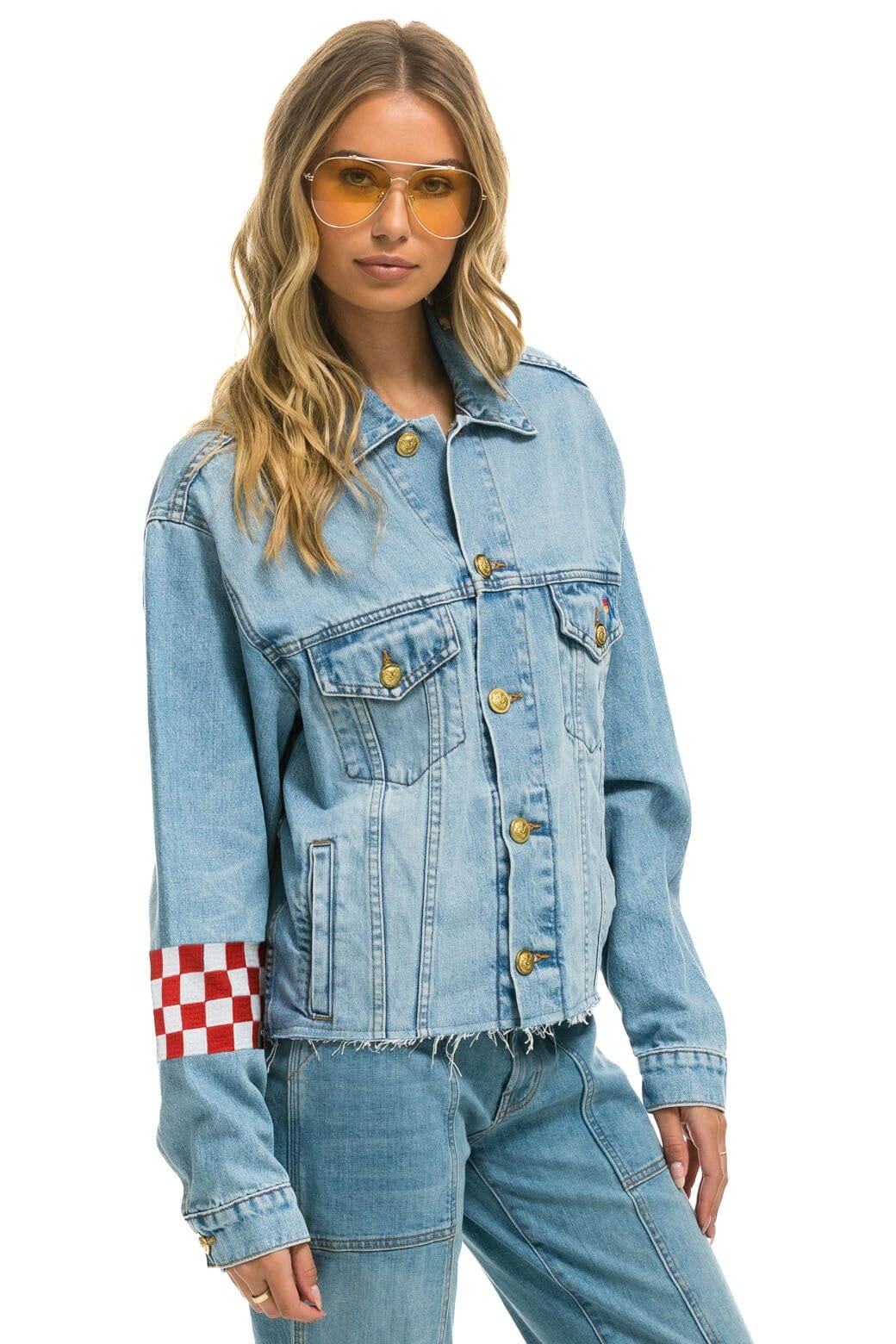 Retro LIVE FREE OVERSIZED CROP DENIM JACKET - SUPER LIGHT