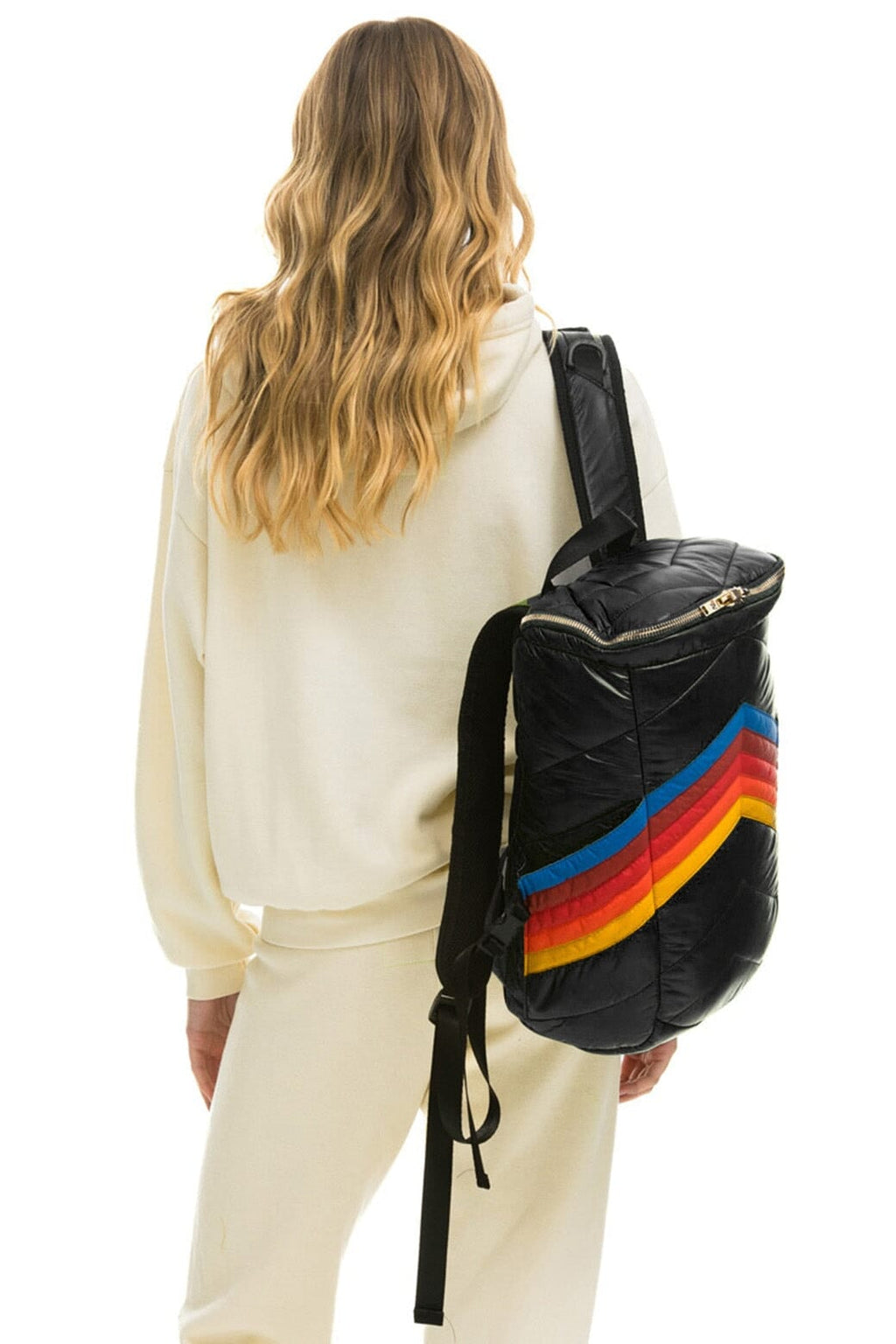 Retro PEAK PUFFER BACKPACK - BLACK GLOSSY