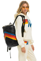 Retro PEAK PUFFER BACKPACK - BLACK GLOSSY