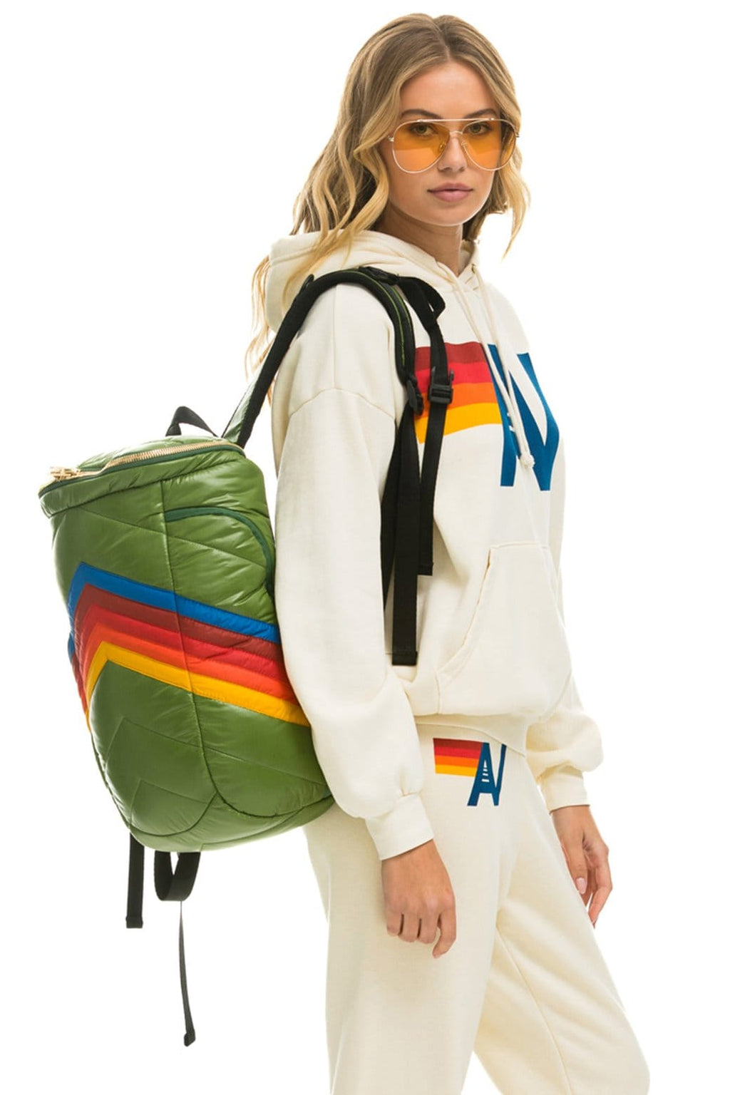 Retro PEAK PUFFER BACKPACK - GARDEN GREEN GLOSSY