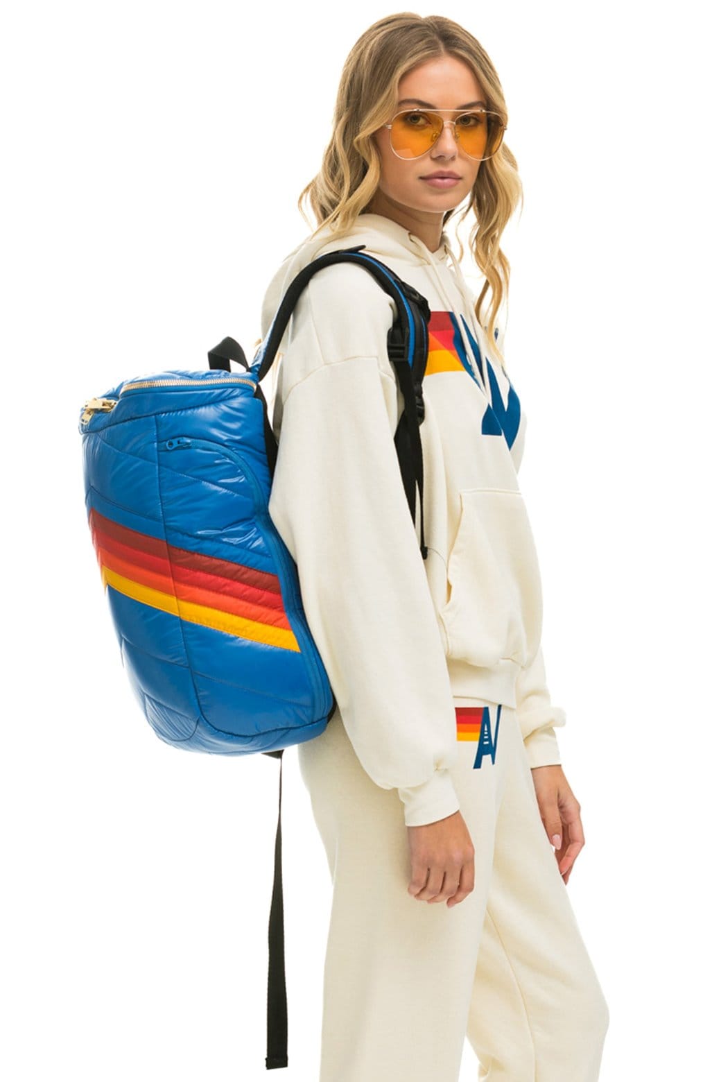 Retro PEAK PUFFER BACKPACK - SNORKEL BLUE GLOSSY