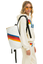Retro PEAK PUFFER BACKPACK - WHITE GLOSSY