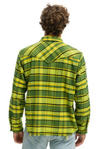 Retro PLAID FLANNEL WESTERN SHIRT - AVOCADO PLAID