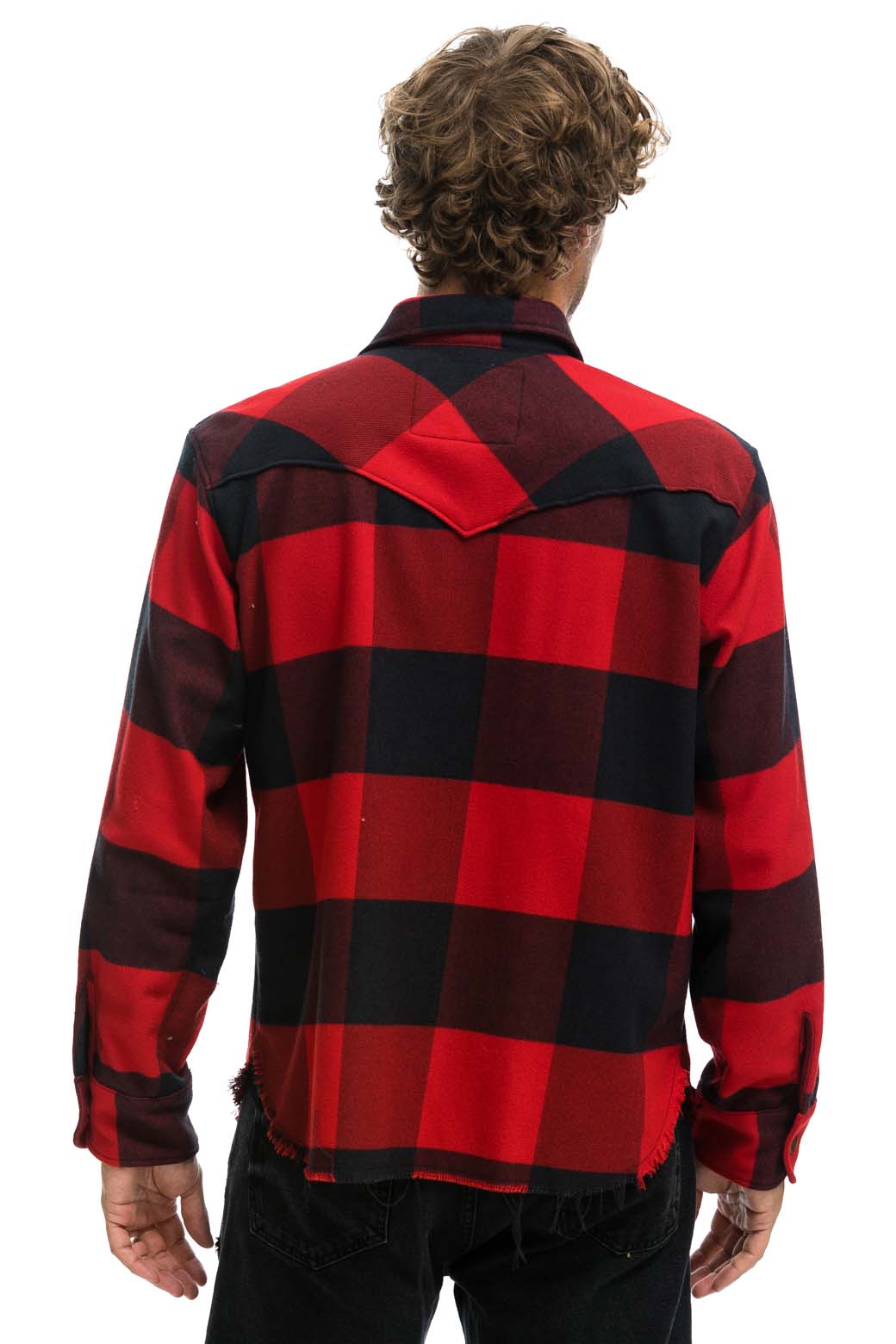 Retro PLAID FLANNEL WESTERN SHIRT - BUFFALO PLAID