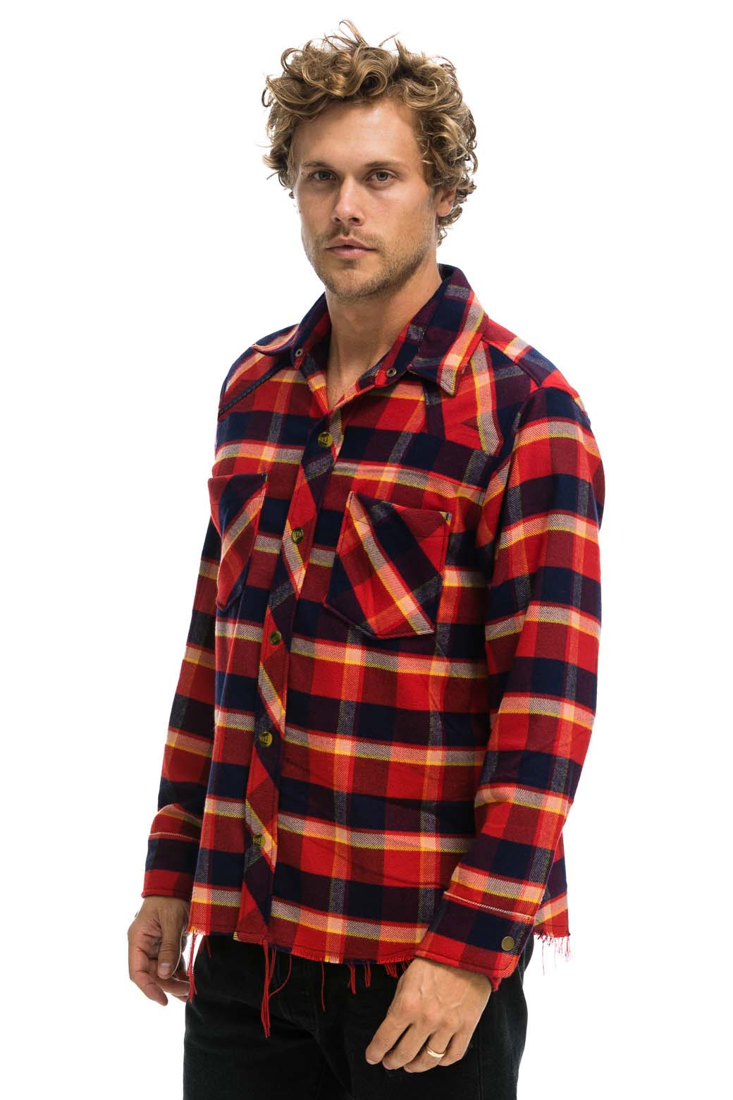 Retro PLAID FLANNEL WESTERN SHIRT - RUGBY PLAID