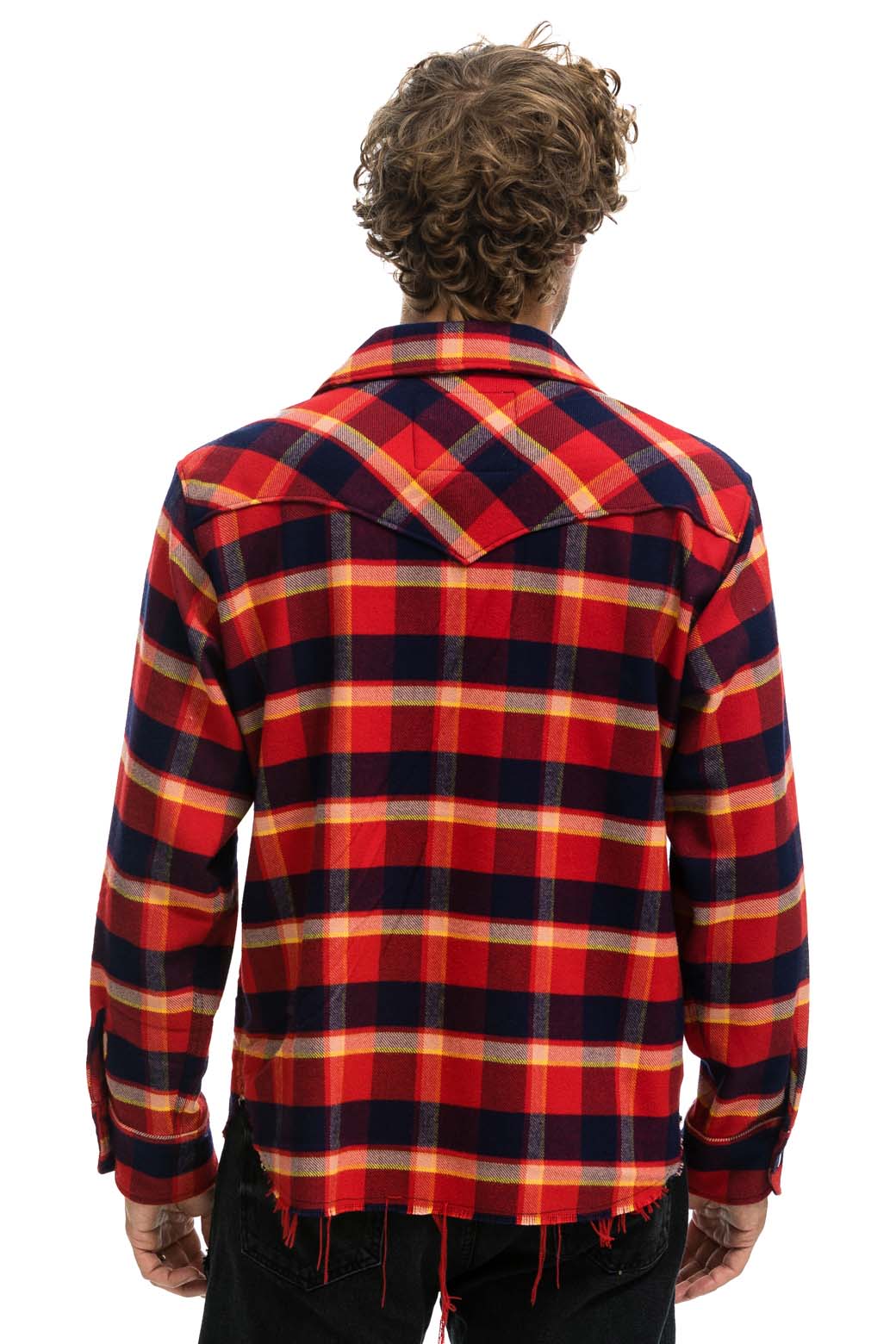 Retro PLAID FLANNEL WESTERN SHIRT - RUGBY PLAID