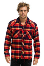 Retro PLAID FLANNEL WESTERN SHIRT - RUGBY PLAID